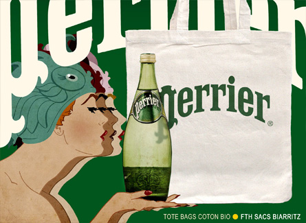 Sac tote bag Eau gazeuse Perrier marque france